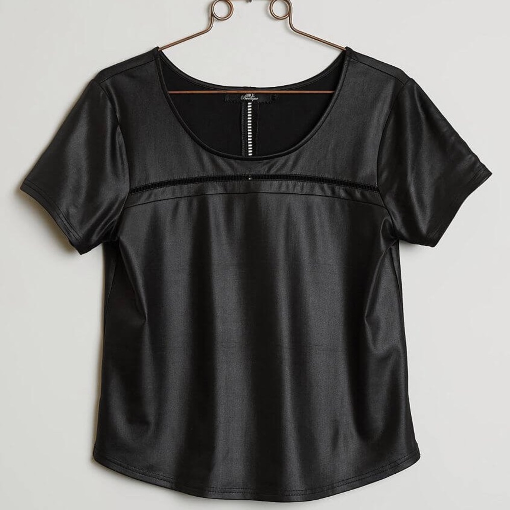 Faux Leather Top